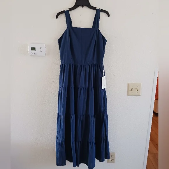 JOIE Tiered Navy Maxi Summer Dress - Picture 2 of 7